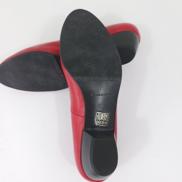 Zeddea Red Sheep Leather Bienvenida Round Toe Block Heel Cabin Shoes Comfort 6 - Picture 9 of 11